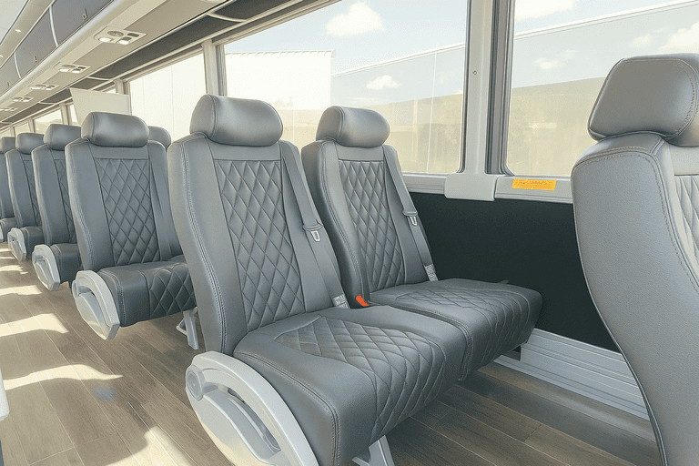 interior of Hoboken Coach Bus Service charter bus