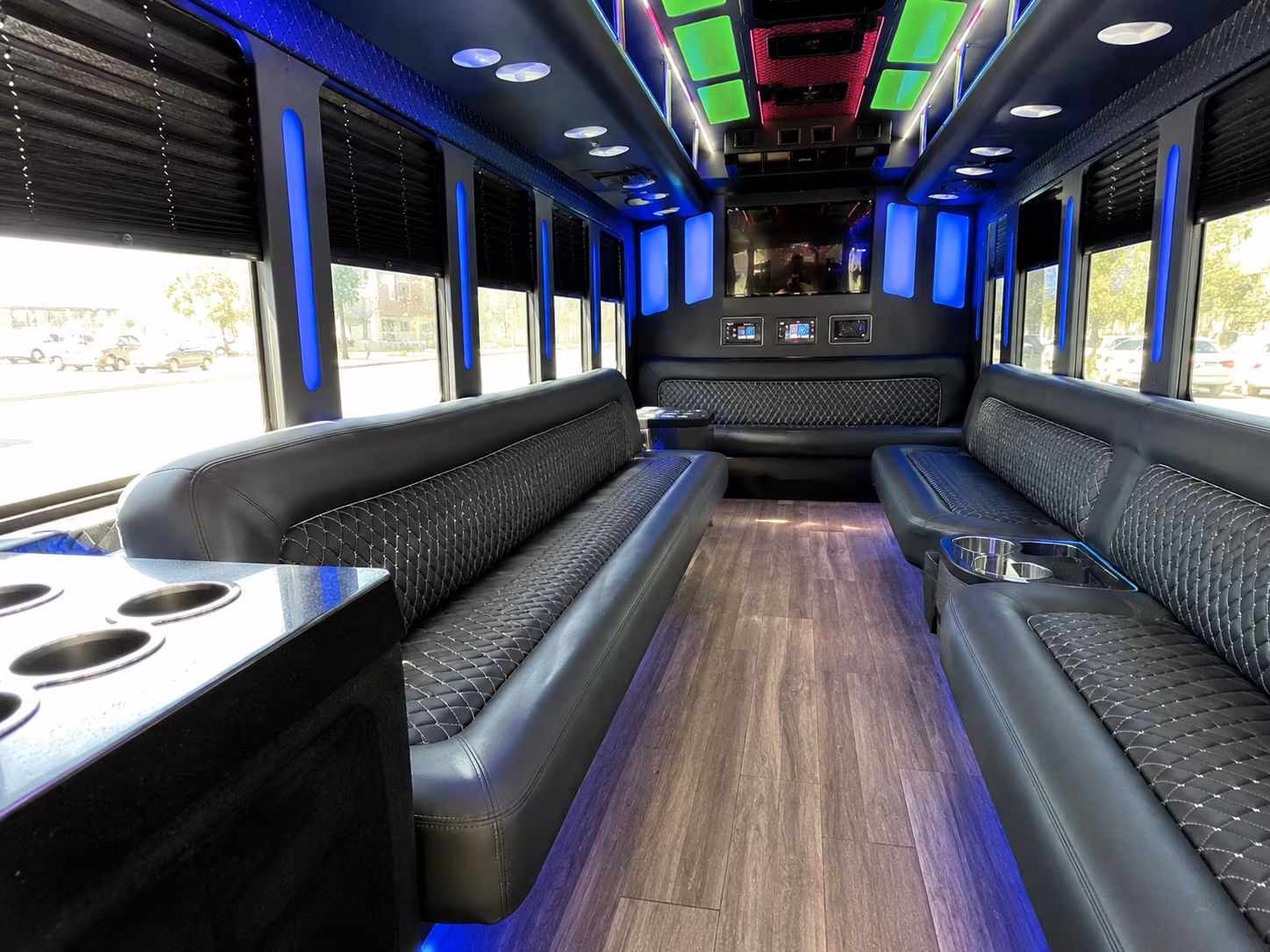 hoboken 15 passenger party bus inside