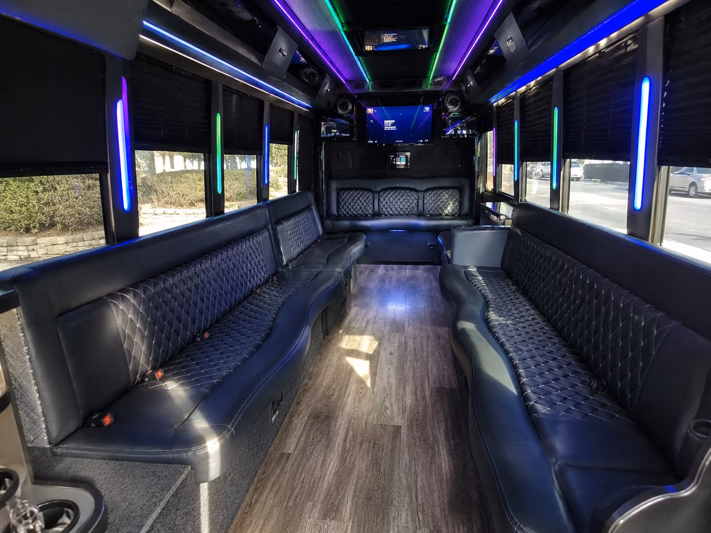 hoboken 15 passenger party bus interior