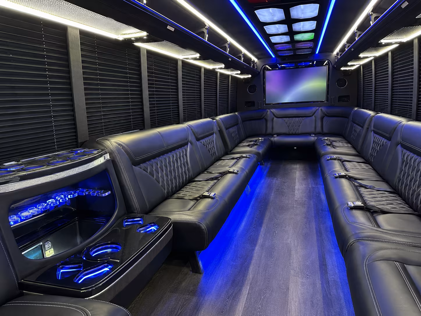 hoboken 20 passenger party bus inside