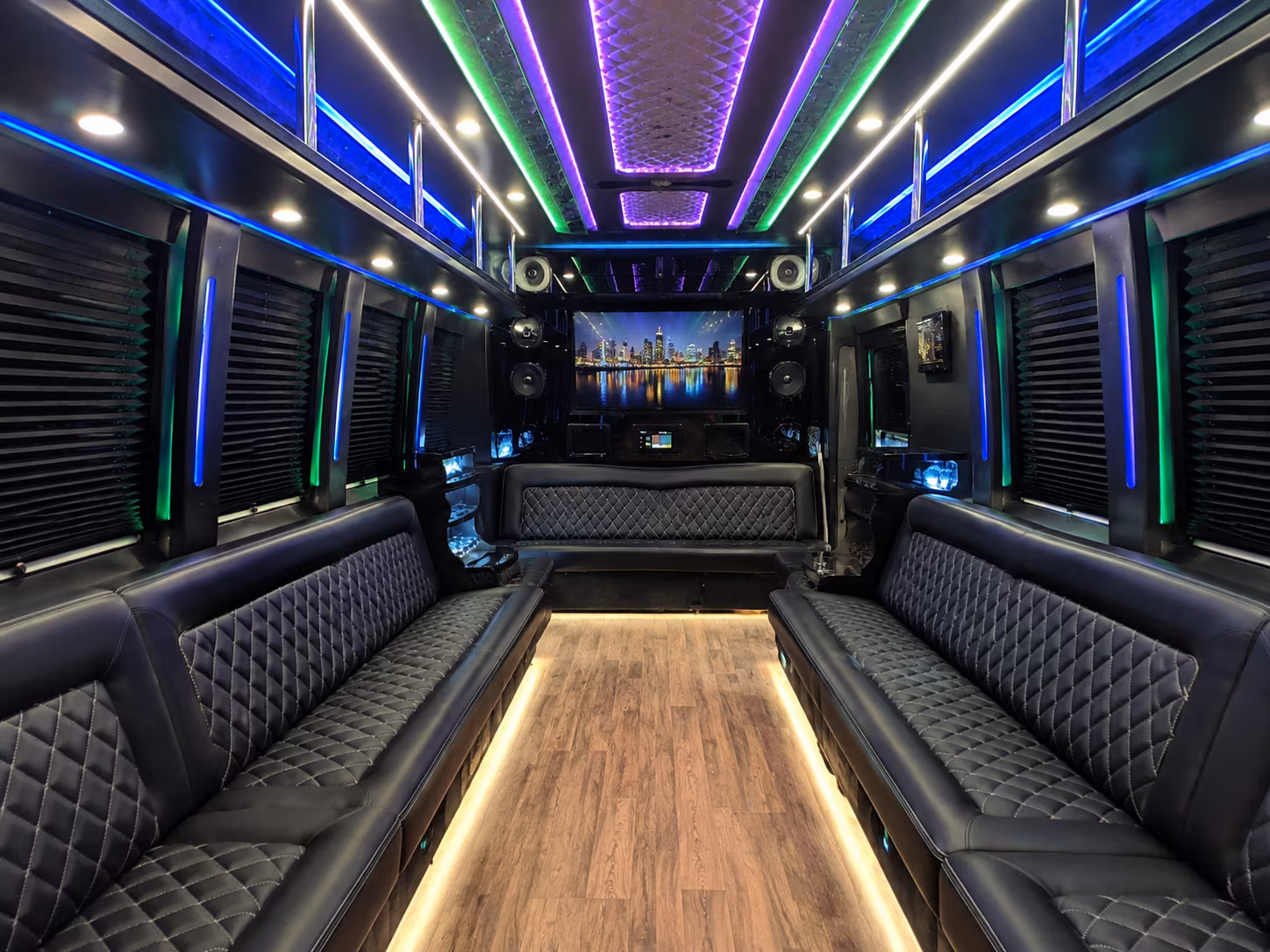 hoboken 25 passenger party bus interior