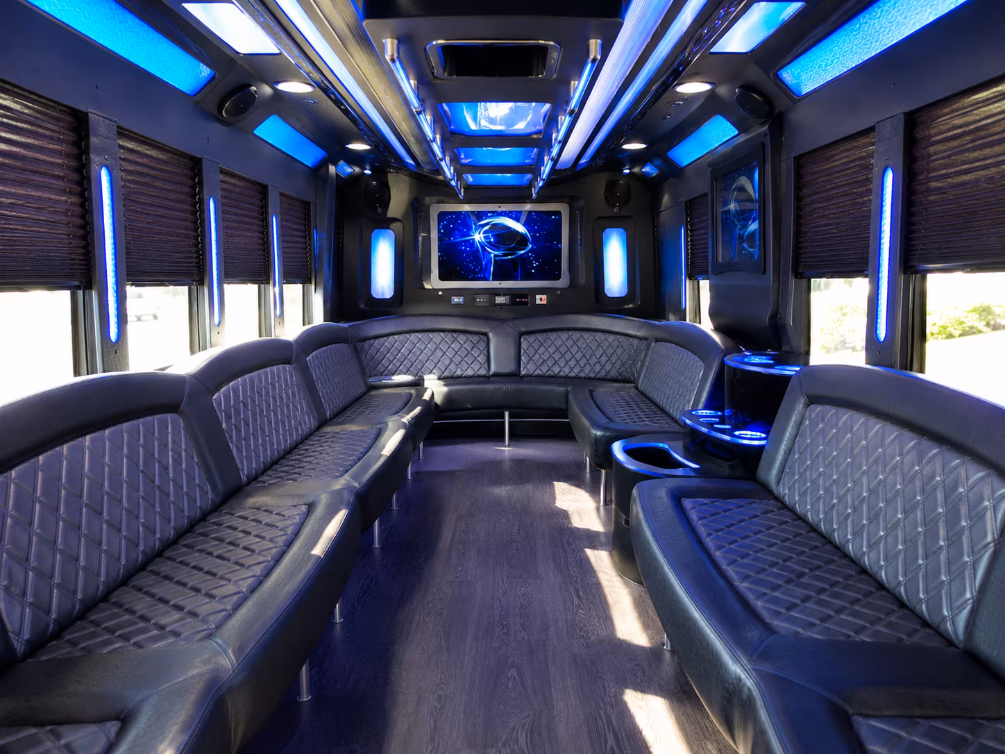 hoboken 28 passenger party bus inside