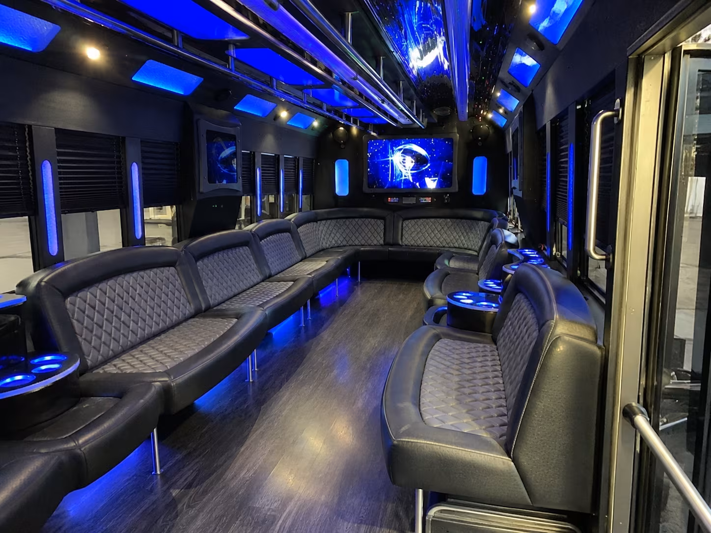 hoboken 28 passenger party bus interior