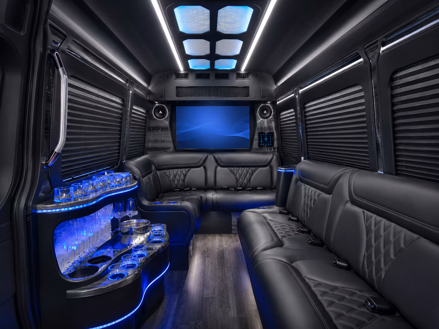 hoboken 30 passenger party bus inside