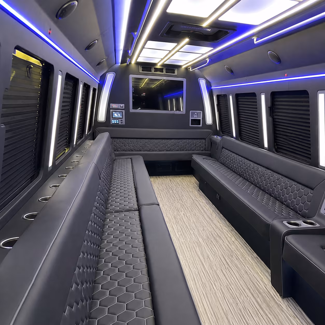 hoboken 40 passenger party bus inside