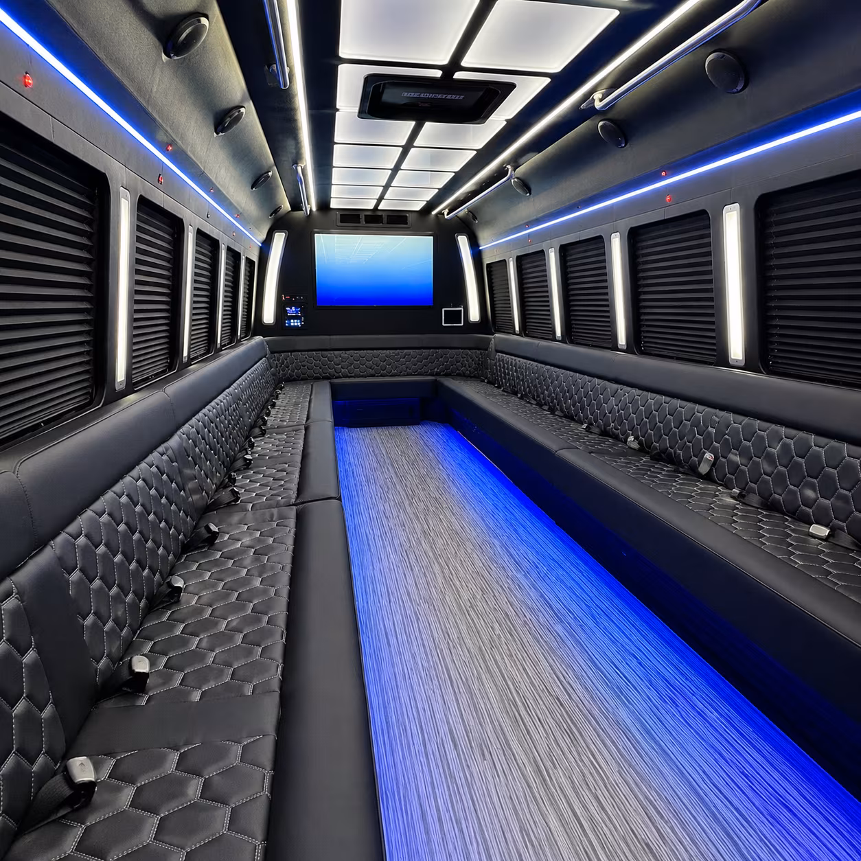 hoboken 50 passenger party bus inside